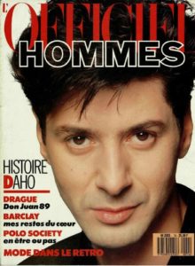 Etienne Daho en couverture de la revue L'Officiel Hommes février 1989