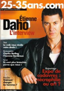 Etienne Daho en couverture de la revue 25-35 ans.com décembre 2001.