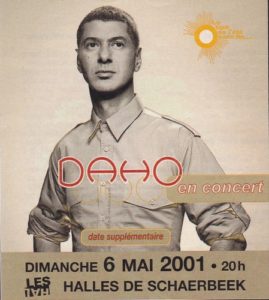 Affiche pour le concert aux Halles de Schaerbeek de Bruxelles pour la tournée du Tour de l'été sans fin Etienne Daho.