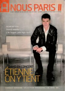 Etienne Daho en couverture du magazine A Nous Paris juillet 2007.