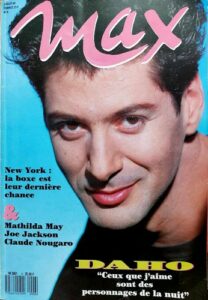 Etienne Daho en couverture de la revue Max juillets 1989