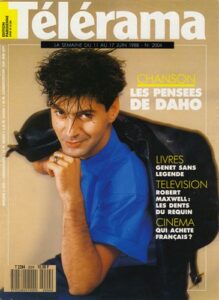Etienne Daho en couverture de la revue Télérama juin 1988